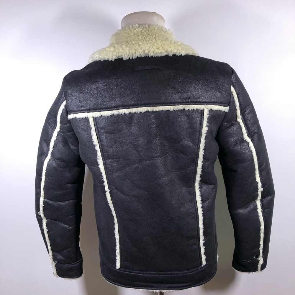 Asos Sherpa Lined and Trimmed Black Jacket - Picture 2 of 15